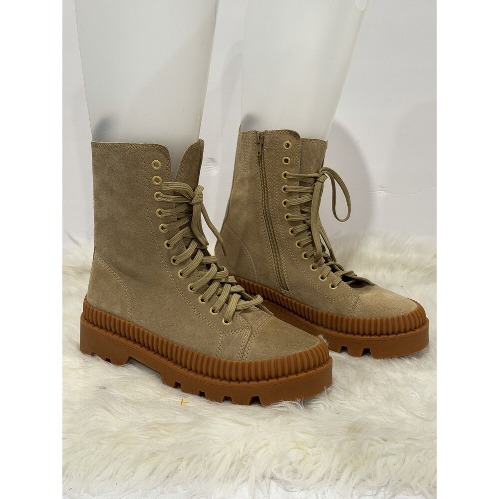 Silent D Wells Lace Up Suede Boots Size 40 US 9.5 Tan Anthropologie Free People